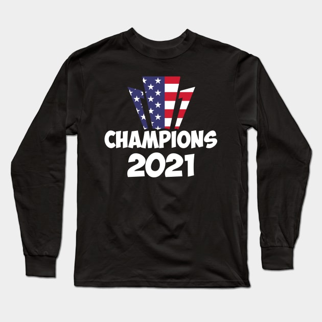 USA Champions 2021 Long Sleeve T-Shirt by Tees Point